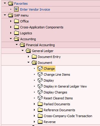 sap menu tcode