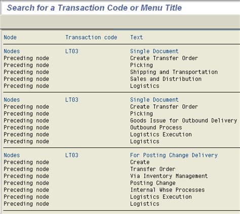sap transaction code menu path