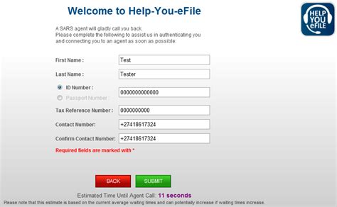 sars reference number for eft payment example
