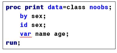 sas proc print statement