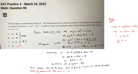 sat quadratic equations problems pdf