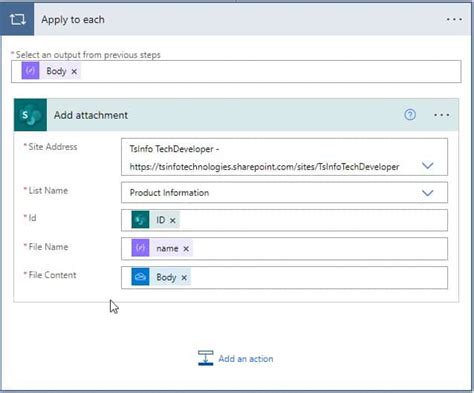 save a single microsoft form attachment to a sharepoint list with power automate