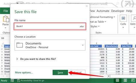 save excel without formulas