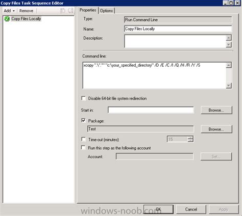 sccm command line to run bat file