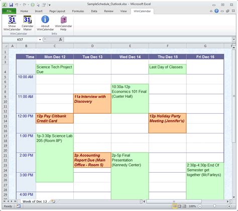 schedule calendar