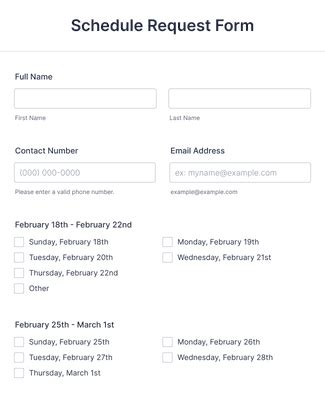 schedule request form template