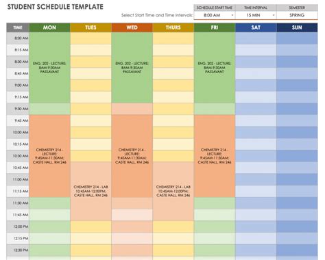 schedule spreadsheet template google sheets