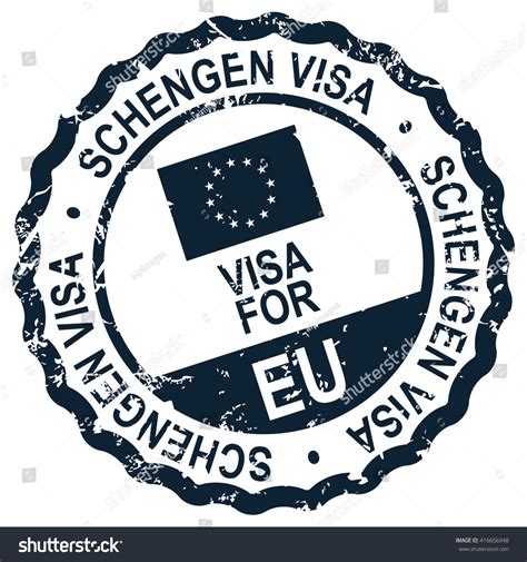 Schengen visa stamp on passport