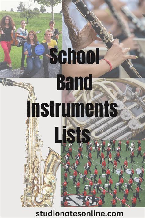 school band instruments list pdf