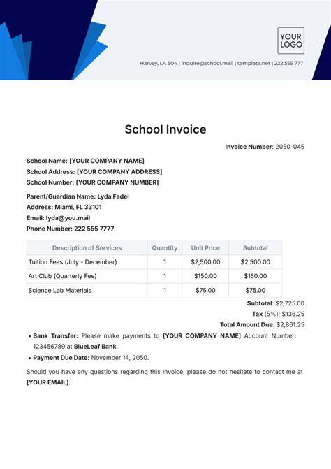 Invoice Sekolah