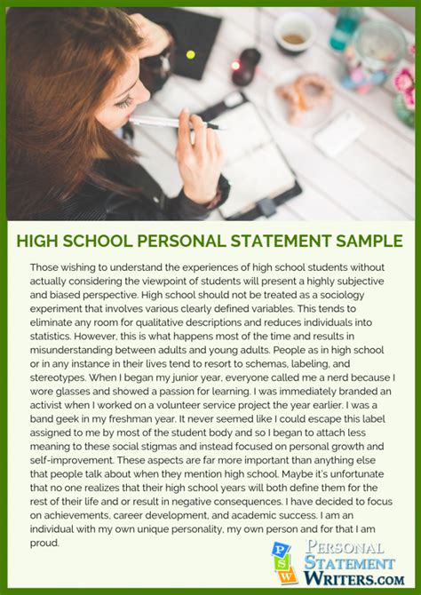 school personal statement examples