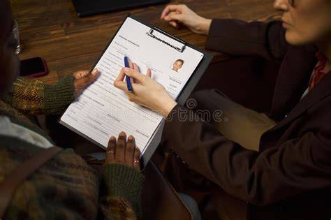 School principal reviewing documents