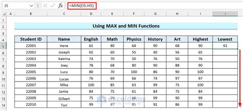 school result formula in excel marksheet