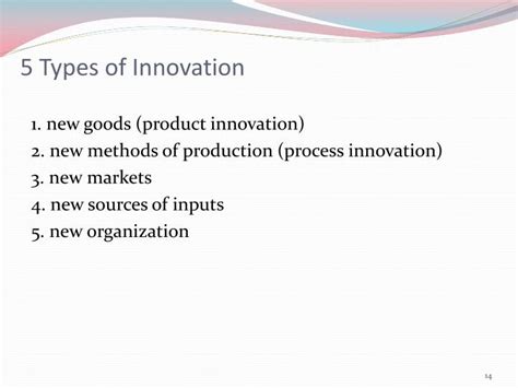 schumpeter five types of innovation examples