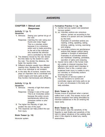 science textbook answers form 3