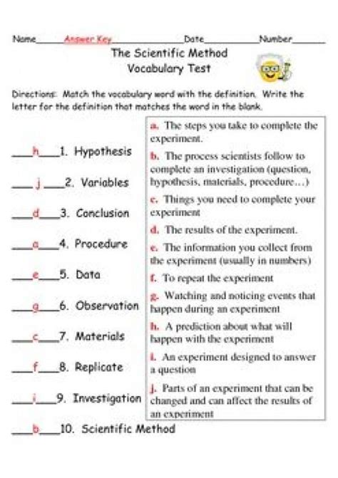scientific method worksheet with answer key