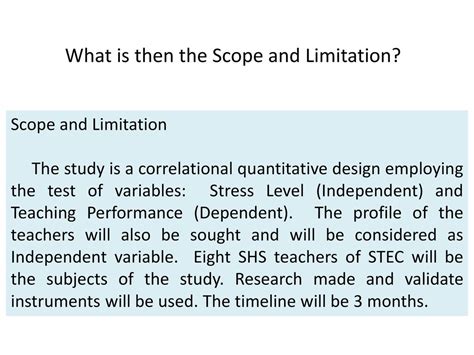 scope and limitation sample quantitative research