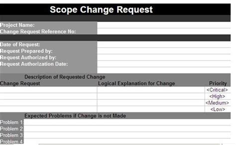 scope change document template