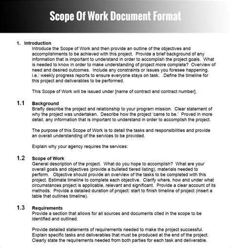 scope of work doc template