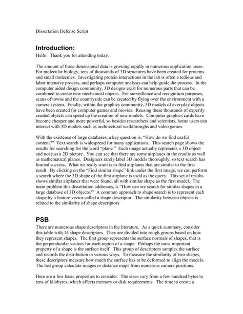 script thesis defense introduction speech sample