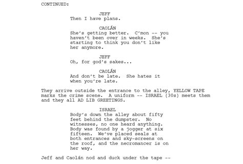script without dialogue example