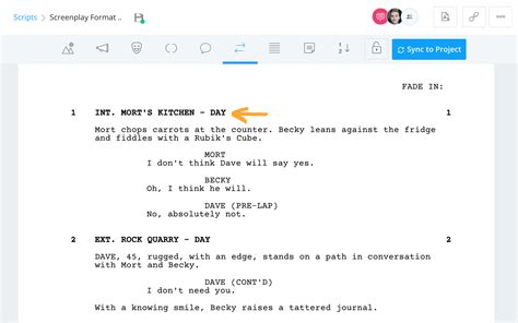 script writing format free