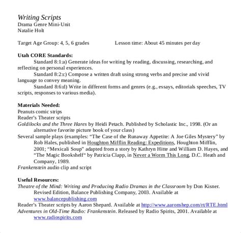 script writing sample pdf