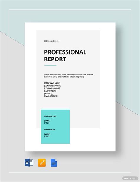 search report format in word