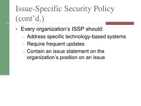 search the web for examples of issue specific security policies