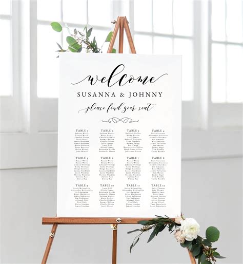 Seating Chart Welcome Sign