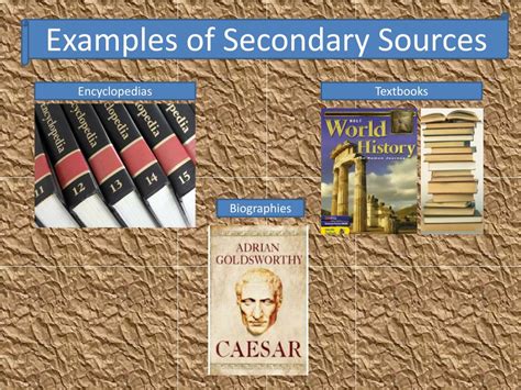 secondary sources examples in history pdf