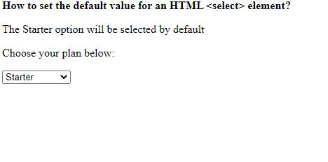 select form html default value