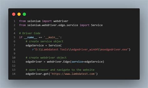 selenium edge driver example