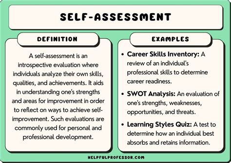 self assessment development examples