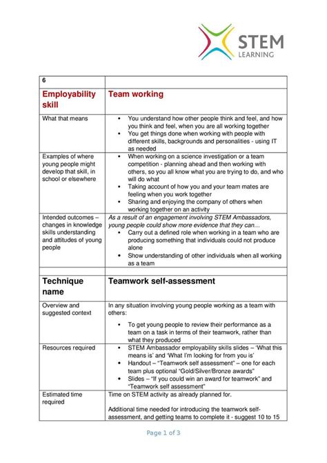 self evaluation teamwork and collaboration examples