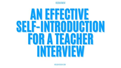 self introduction for interview teacher sample