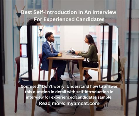 self introduction in interview for experienced candidates quora