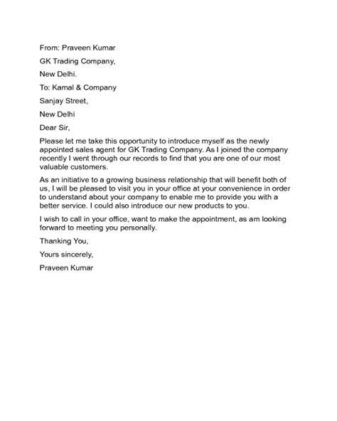 self introduction letter examples