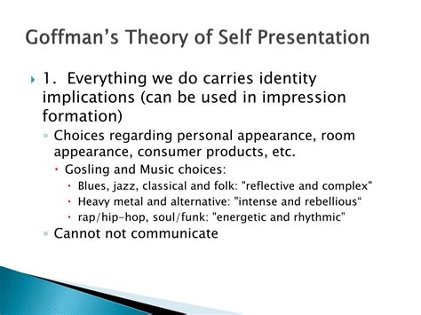 self presentation theory example