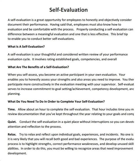 self reflection on work performance examples