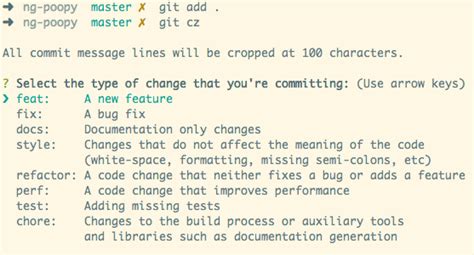semantic release commit types