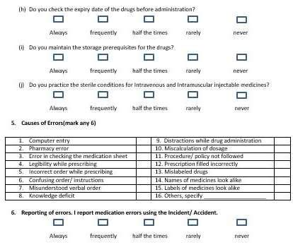semi structured questionnaires examples
