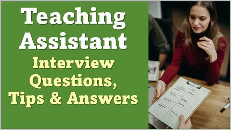 sen teaching assistant job interview questions and answers