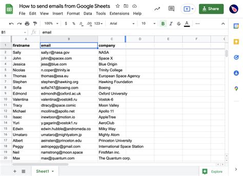 send an email from google sheets