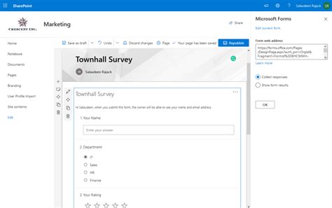 send microsoft form data to sharepoint list