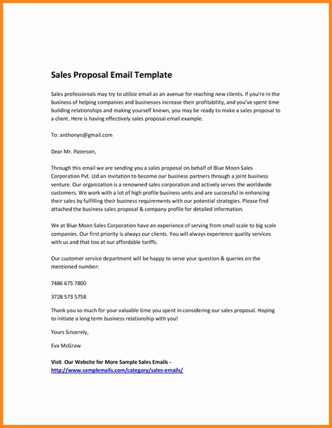 sending a proposal email sample