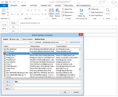 sending group emails in outlook