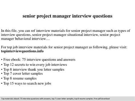 senior project officer interview questions