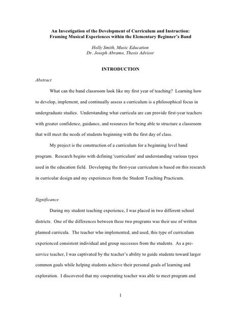 senior thesis introduction example