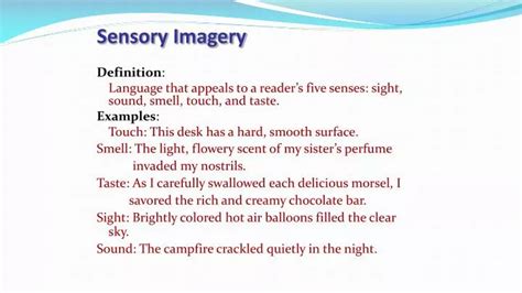 sensory imagery definition and examples